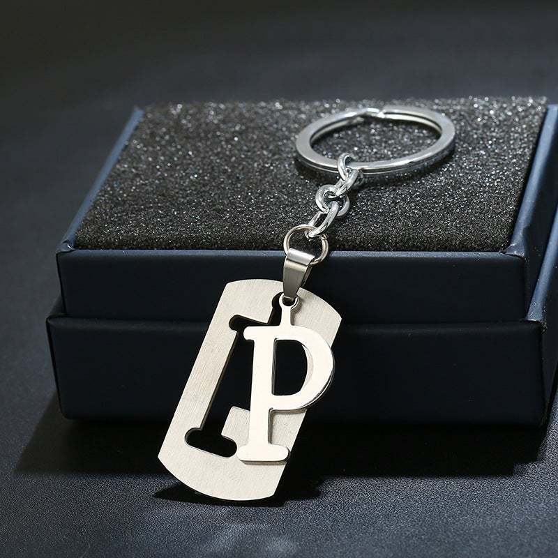 Portachiavi Con Alfabeto Argento Portachiavi Con Lettera Iniziale Semplice Regalo Di Compleanno
