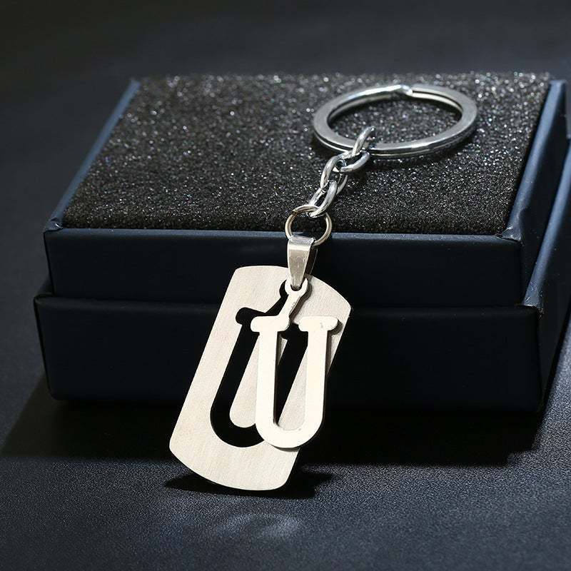 Portachiavi Con Alfabeto Argento Portachiavi Con Lettera Iniziale Semplice Regalo Di Compleanno