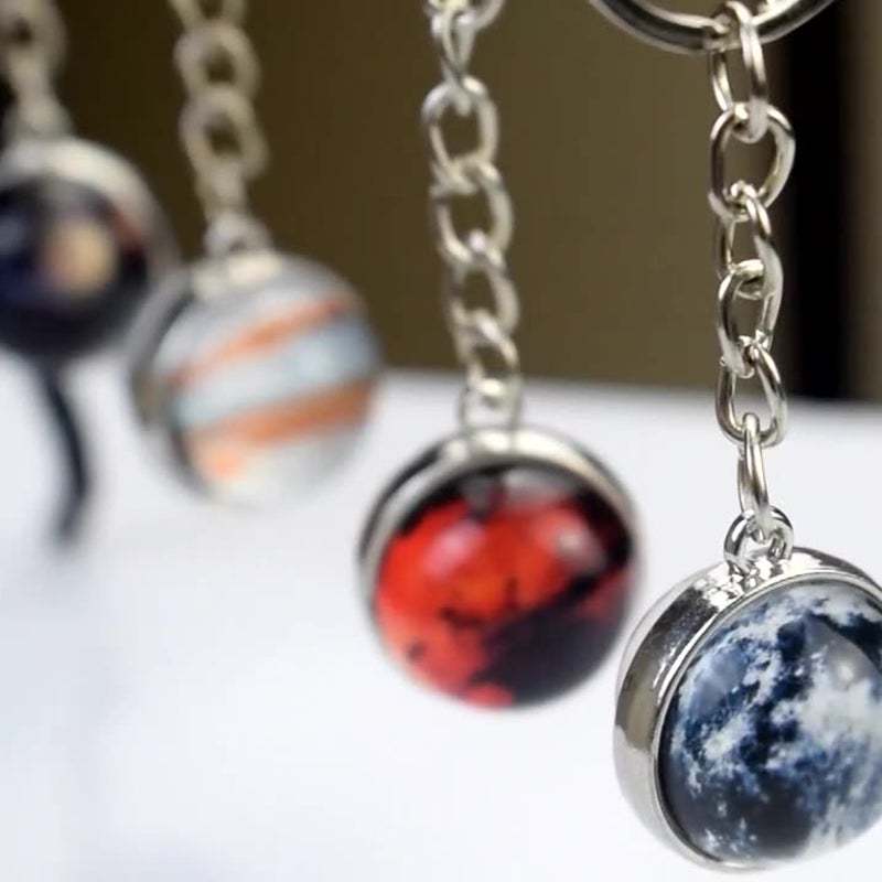 Portachiavi A Forma Di Pianeta Del Sistema Solare Portachiavi Con Sfera Di Vetro Che Si Illumina Al Buio - soufeelit