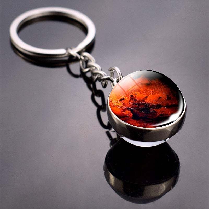 Portachiavi A Forma Di Pianeta Del Sistema Solare Portachiavi Con Sfera Di Vetro Che Si Illumina Al Buio - soufeelit