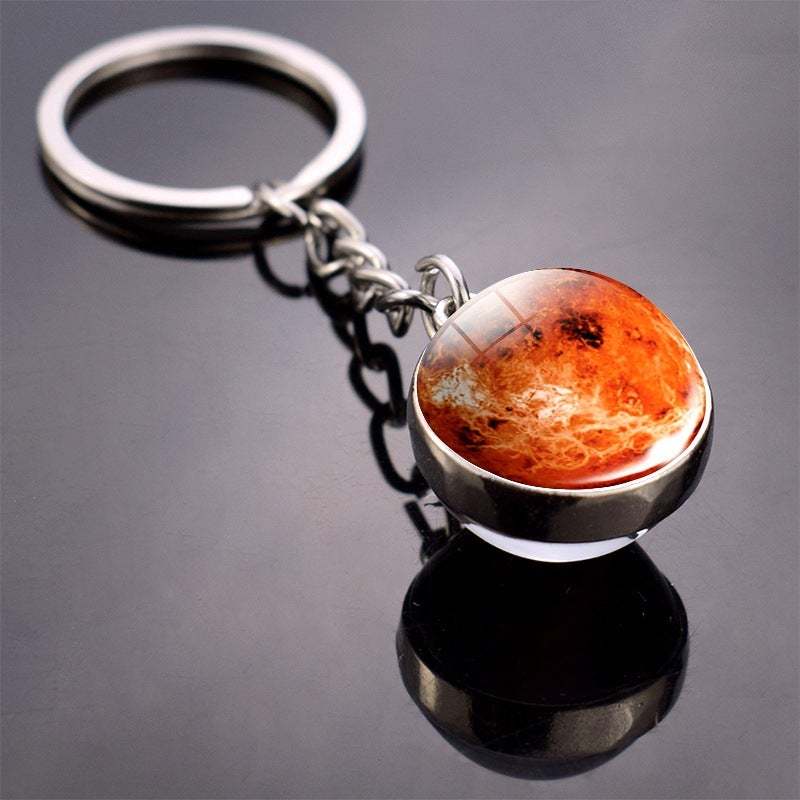 Portachiavi A Forma Di Pianeta Del Sistema Solare Portachiavi Con Sfera Di Vetro Che Si Illumina Al Buio - soufeelit