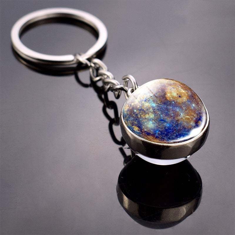 Portachiavi A Forma Di Pianeta Del Sistema Solare Portachiavi Con Sfera Di Vetro Che Si Illumina Al Buio - soufeelit