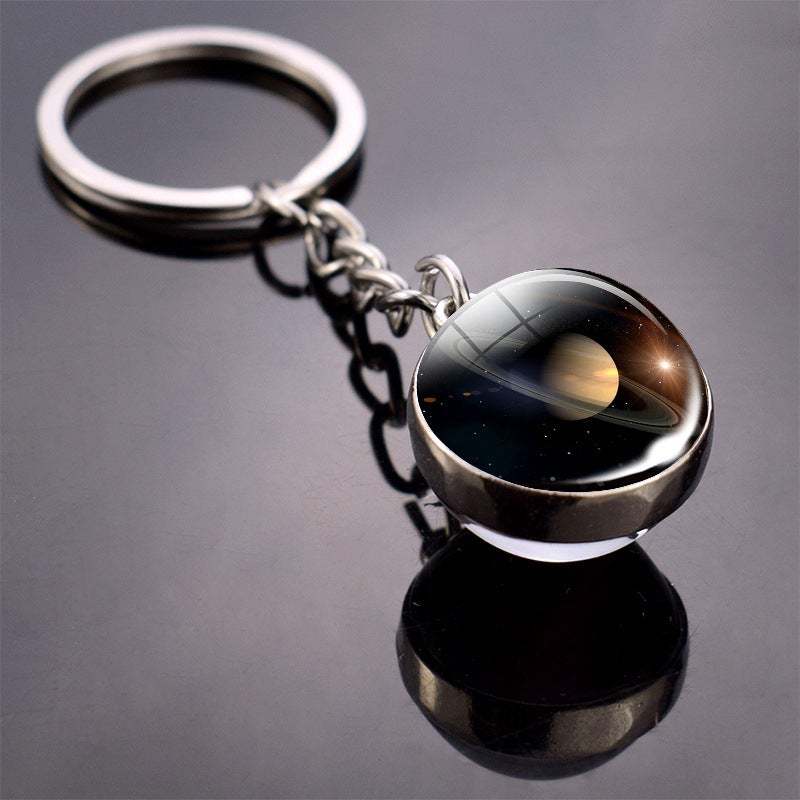 Portachiavi A Forma Di Pianeta Del Sistema Solare Portachiavi Con Sfera Di Vetro Che Si Illumina Al Buio - soufeelit