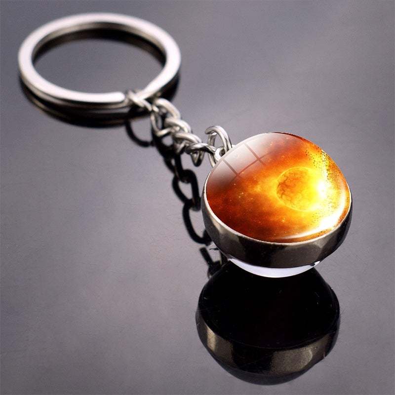 Portachiavi A Forma Di Pianeta Del Sistema Solare Portachiavi Con Sfera Di Vetro Che Si Illumina Al Buio - soufeelit