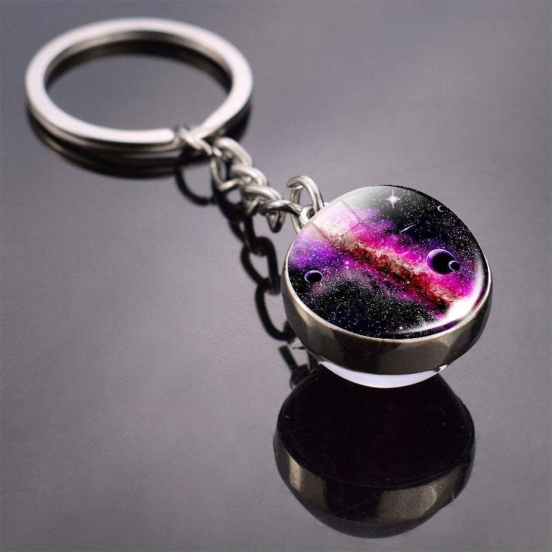 Portachiavi A Forma Di Pianeta Del Sistema Solare Portachiavi Con Sfera Di Vetro Che Si Illumina Al Buio - soufeelit