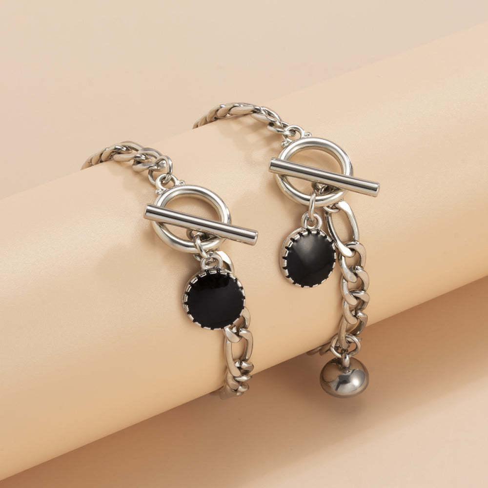 Set Di Braccialetti Magnetici Per Coppia Design Punk Regalo Di San Valentino Per Coppie - soufeelit