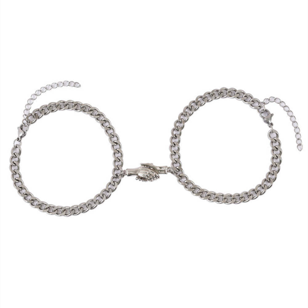 Set Di Braccialetti Magnetici Per Coppia Ciondolo Creativo Per Stretta Di Mano Regalo Di San Valentino Per Coppie - soufeelit