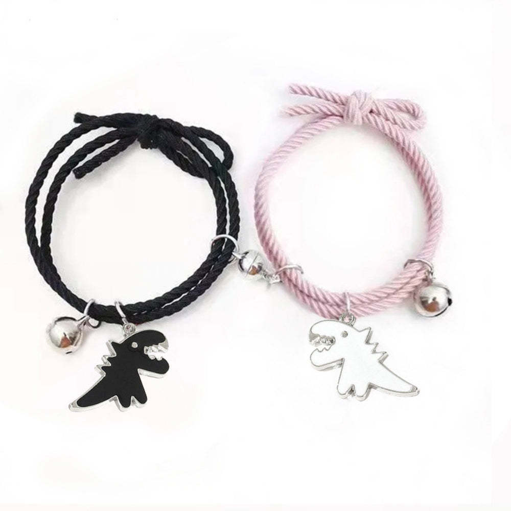 Set Di Braccialetti Magnetici A Trama Di Coppia Regalo Di San Valentino Per Coppie Di Amici - soufeelit