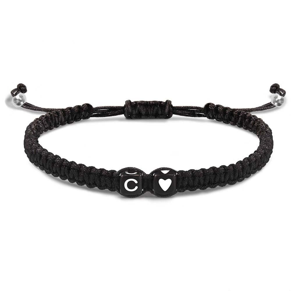 Bracciale Alfabeto A Forma Di Cuore Intrecciato Regali Esplosivi - soufeelit