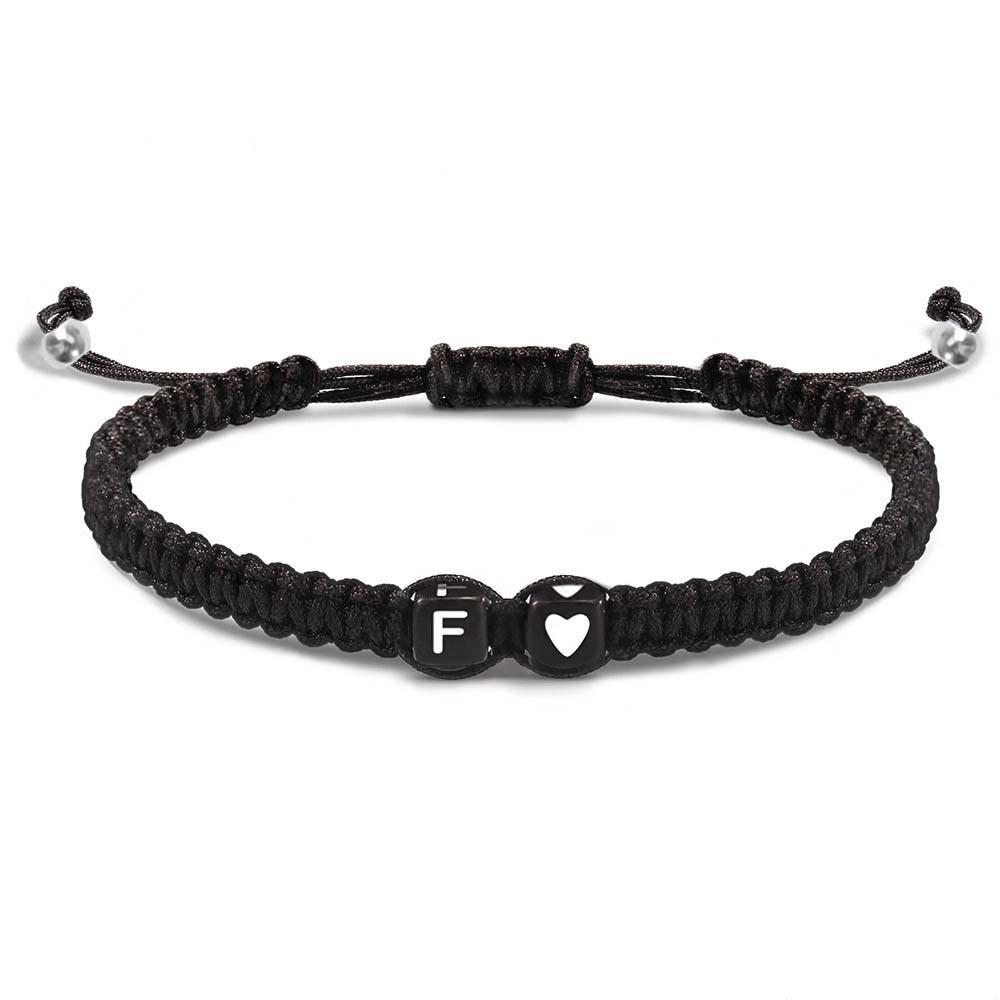 Bracciale Alfabeto A Forma Di Cuore Intrecciato Regali Esplosivi - soufeelit