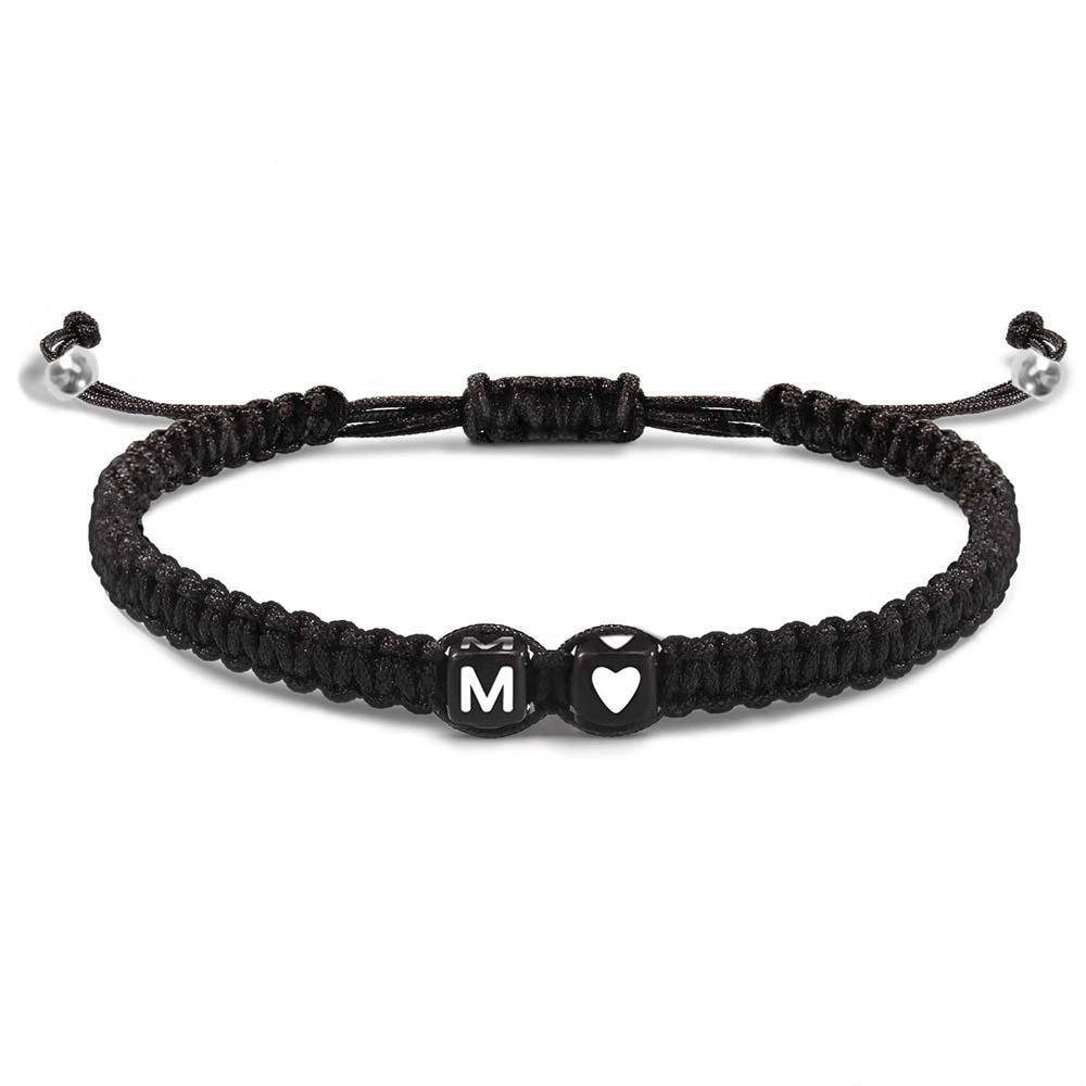 Bracciale Alfabeto A Forma Di Cuore Intrecciato Regali Esplosivi - soufeelit