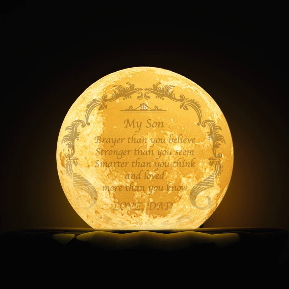 Lampada Moon con incisione, lampada Moon 3D personalizzata Miglior regalo - Tocca due colori 15cm-20cm Valido