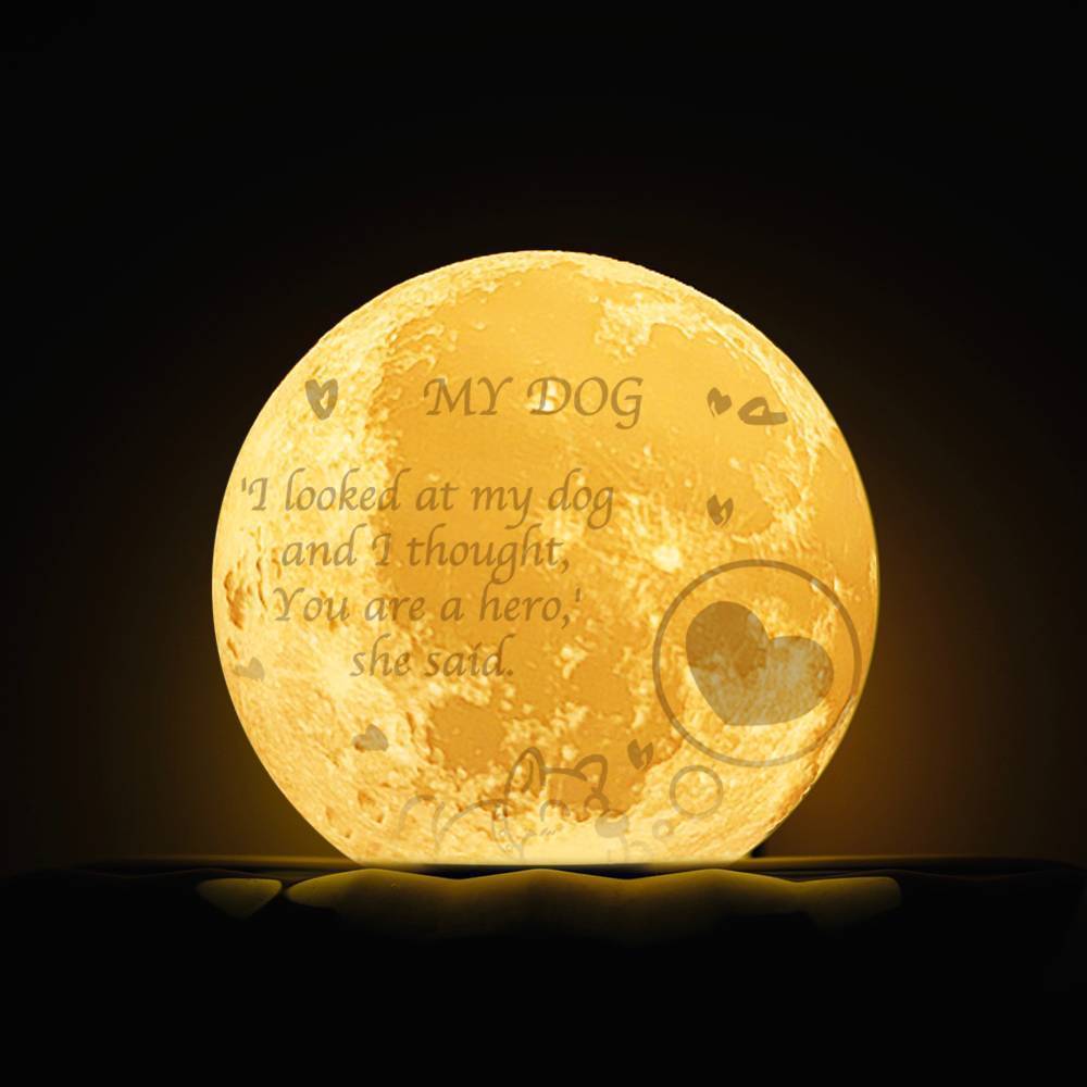 Lampada lunare con incisione, decorazione domestica della lampada lunare 3D personalizzata - Tocca due colori 15 cm-20 cm Valido