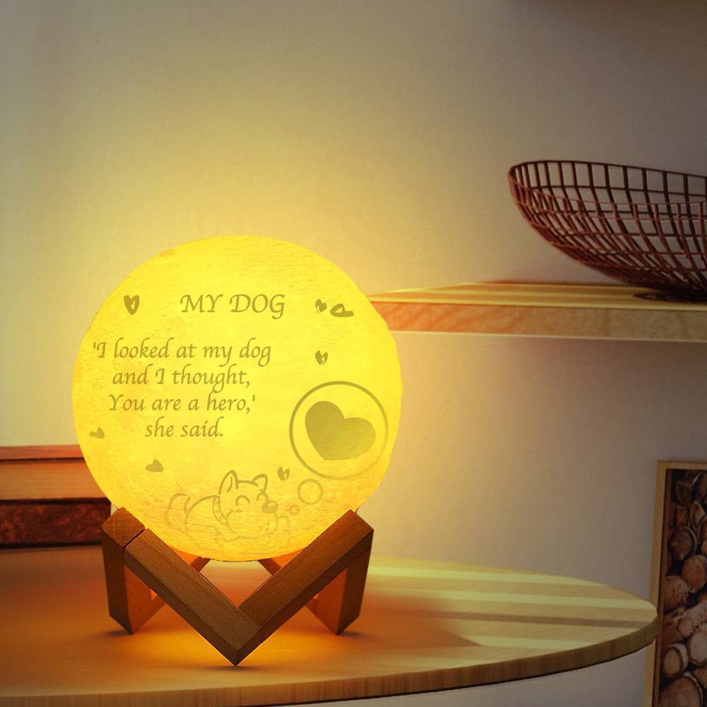 Lampada lunare con incisione, decorazione domestica della lampada lunare 3D personalizzata - Tocca due colori 15 cm-20 cm Valido