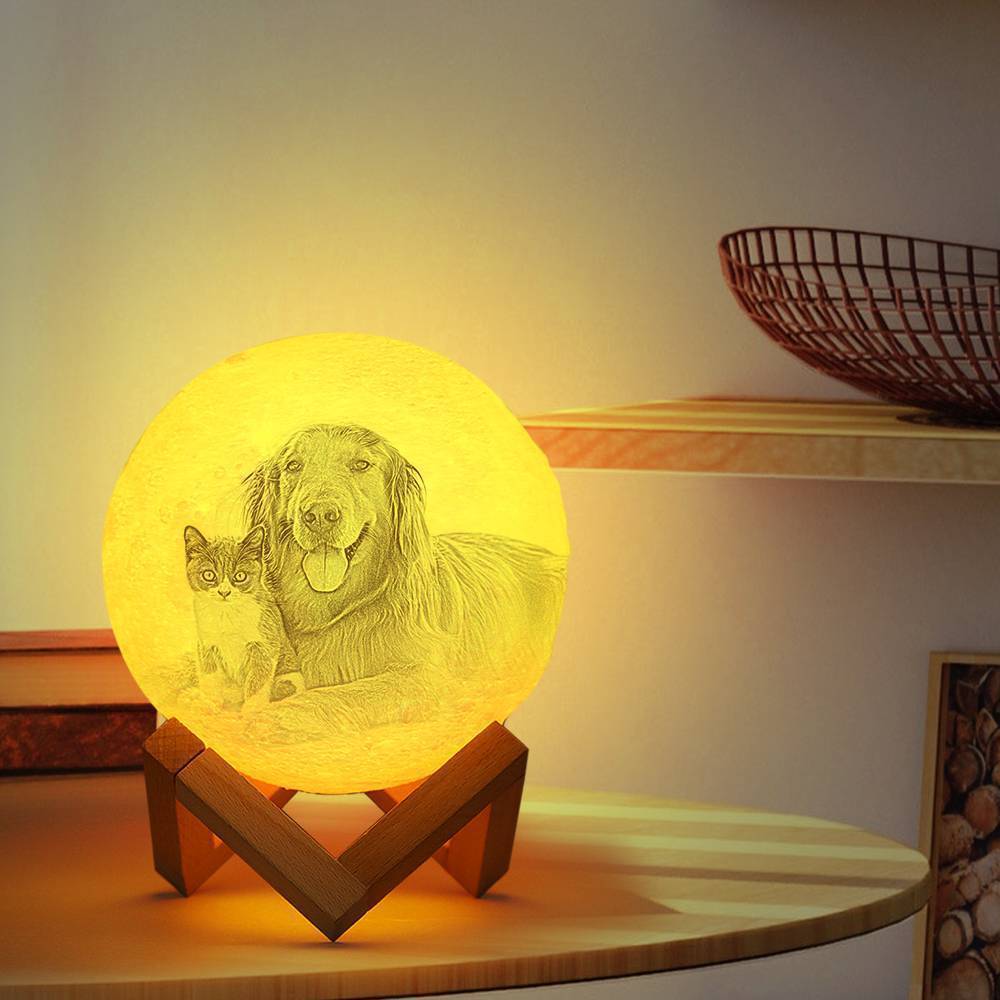 Chiaro Di Luna Con Stampa Fotografica Incisa In 3d, Simpatico Animale Domestico - Rubinetto A 3Colori (10-20cm)