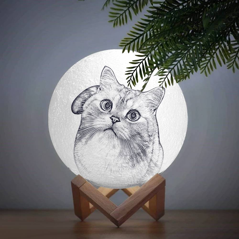 Magic Moon Custom Moon Lamp Stampa 3d, Simpatico Animale Domestico - Telecomando Sedici Colori （10-20cm）