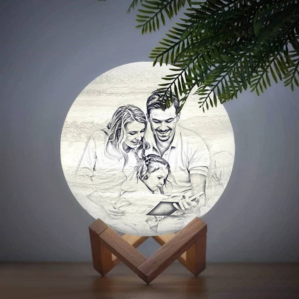 Luce Di Giove Con Stampa Magica Con Foto Incisa In 3d, Lampada Di Giove - Rubinetto A Tre Colori -20 10-20cm)