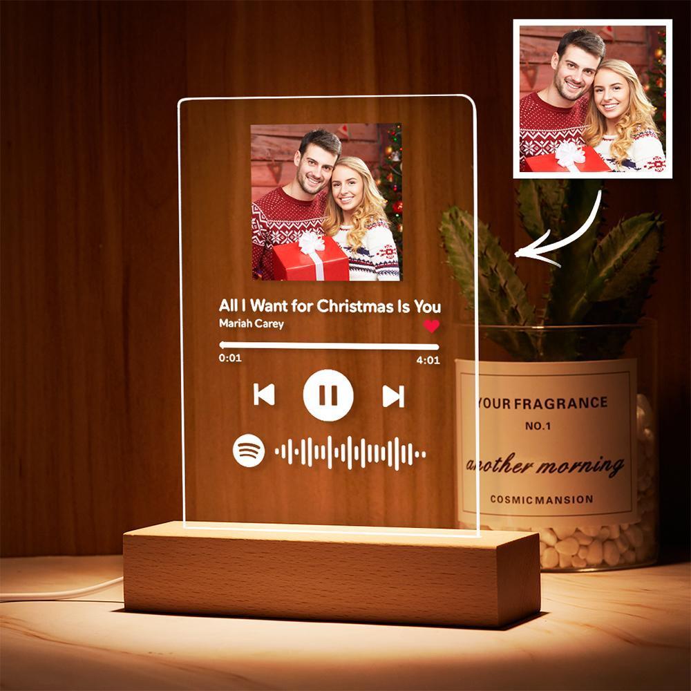 Codice Spotify Di Natale Scansionabile Cornice Per Foto Targa Musicale Acrilica Luce Notturna Regali Di Natale Unici Per LuiLampada Personalizzata