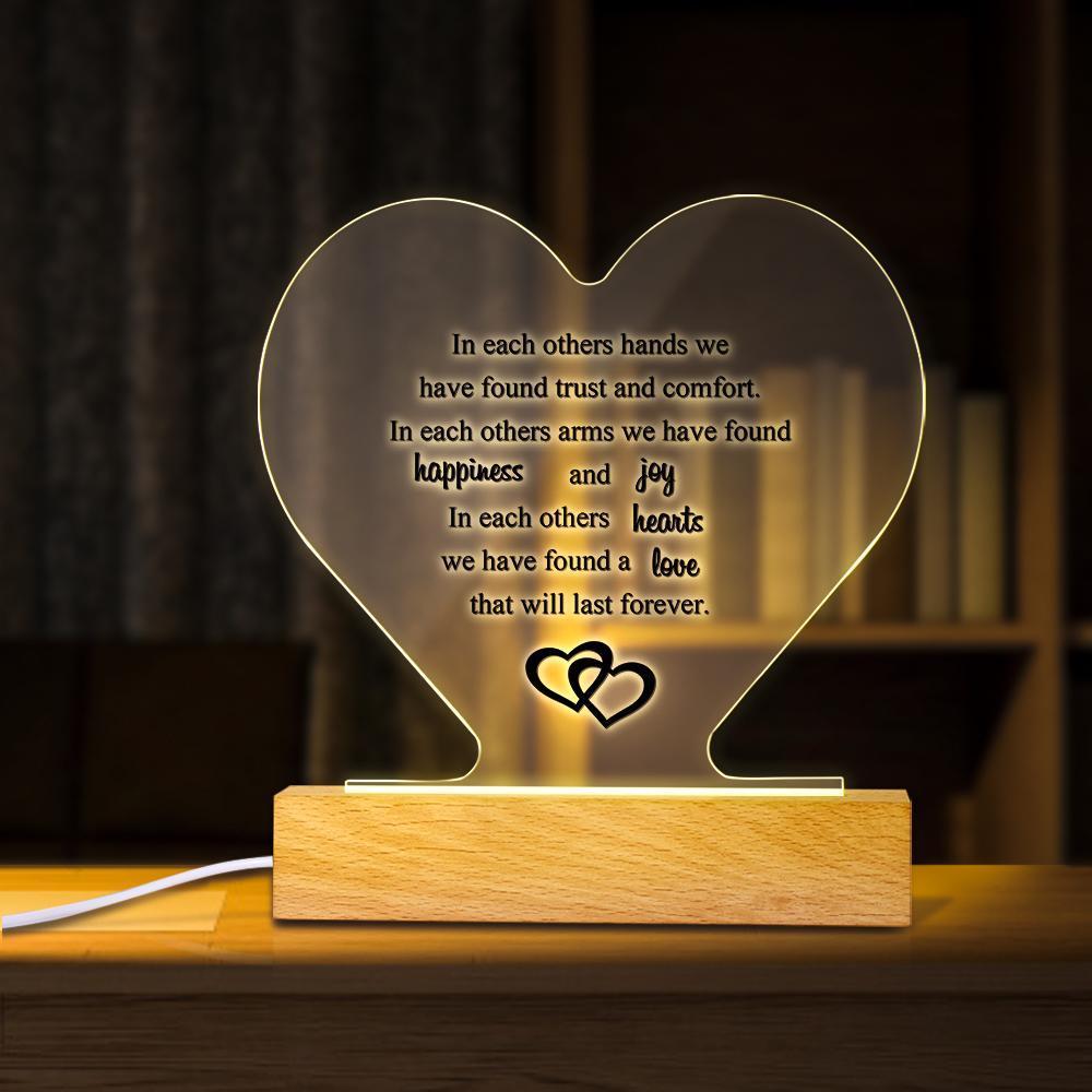 Regali Di Anniversario Di Luce Notturna Con Testo Personalizzato Per Il Suo Giorno Di San ValentinoLampada Personalizzata