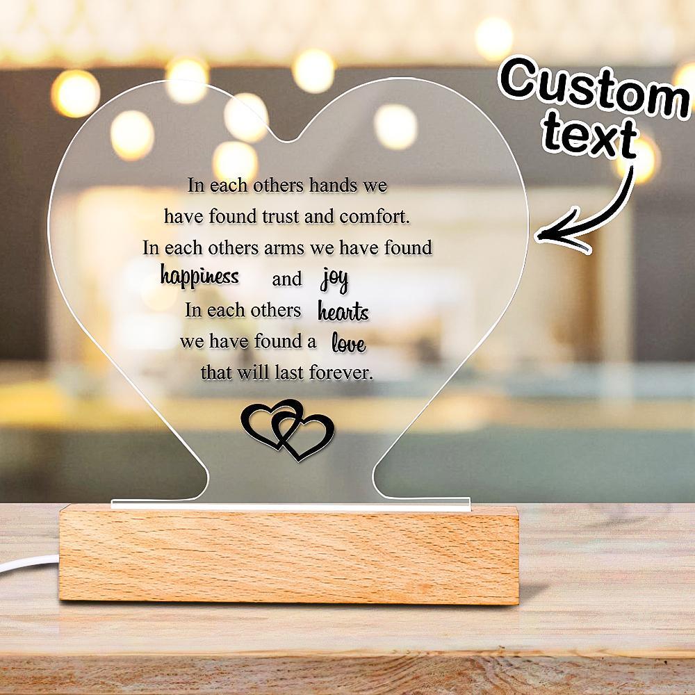Regali Di Anniversario Di Luce Notturna Con Testo Personalizzato Per Il Suo Giorno Di San ValentinoLampada Personalizzata
