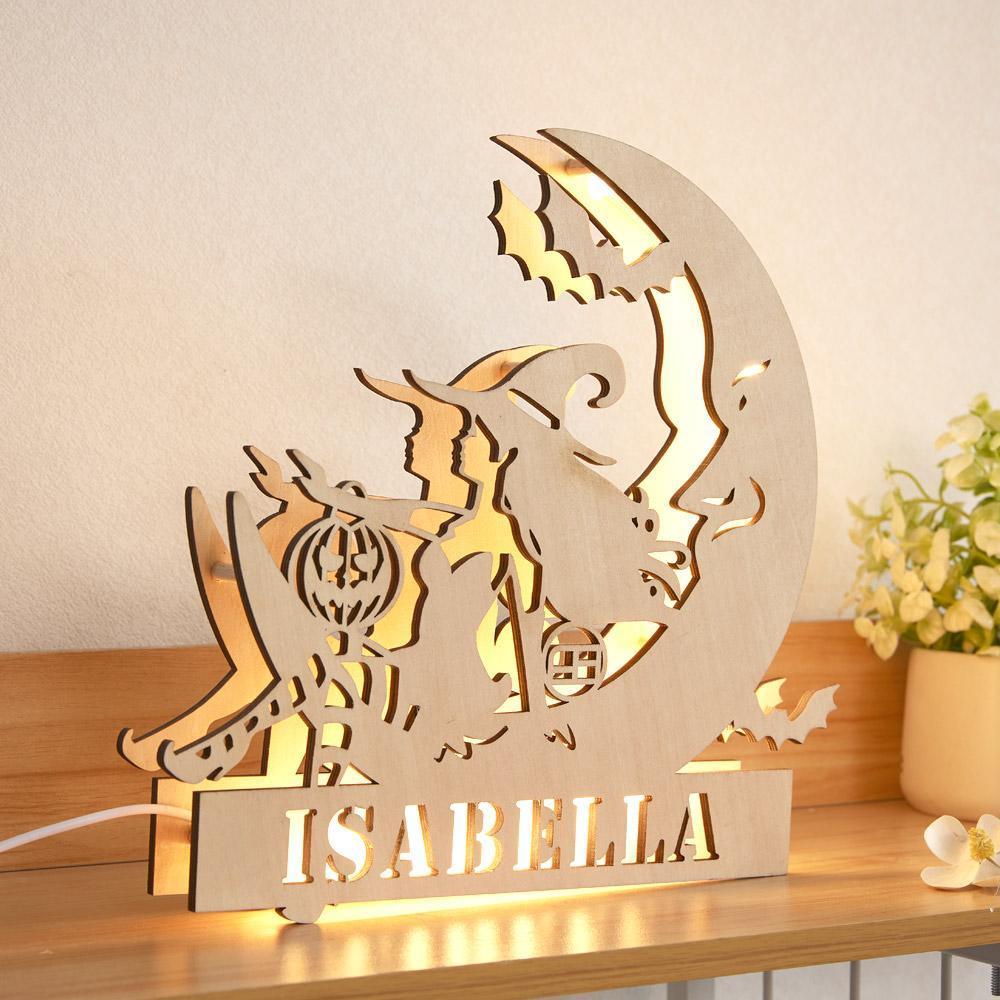 Lampada Incisa Personalizzata Witch Moon Led Nightlight Regalo Per Gli AmiciLampada Personalizzata