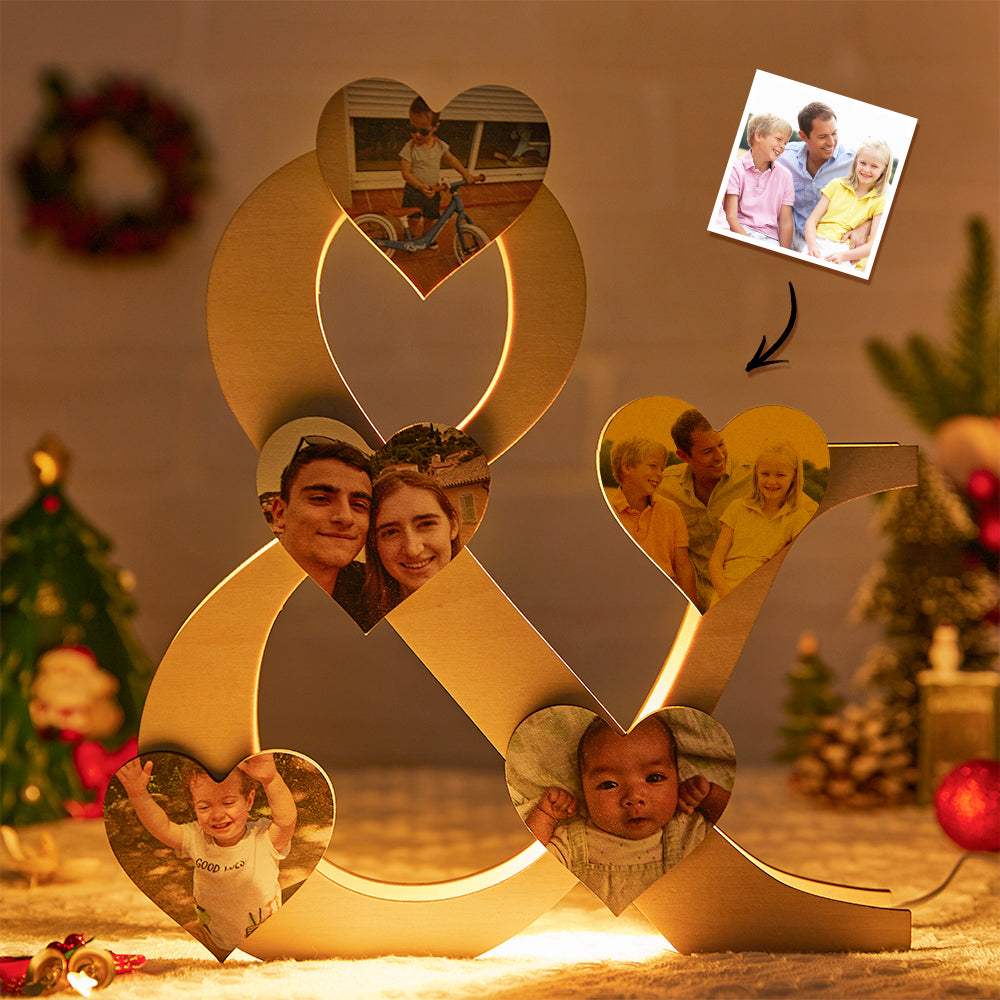 Lampada In Legno Con Foto Personalizzata Lampada Da Notte Loveheart Creativa Personalizzata - soufeelit