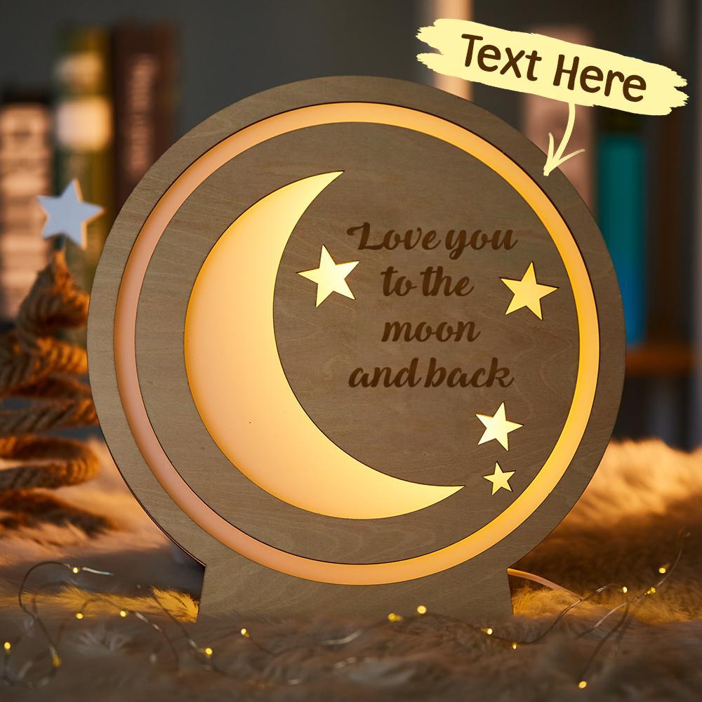 Regalo Personalizzato Con Lampada Al Chiaro Di Luna In Legno Con Incisione Per La Tua FamigliaLampada Personalizzata