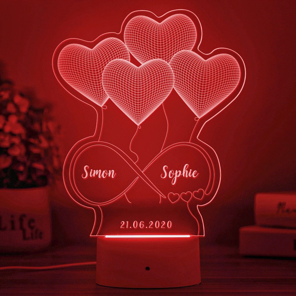 Lampada Illusion 3d Personalizzata Regalo Di San Valentino Per LeiLampada Personalizzata