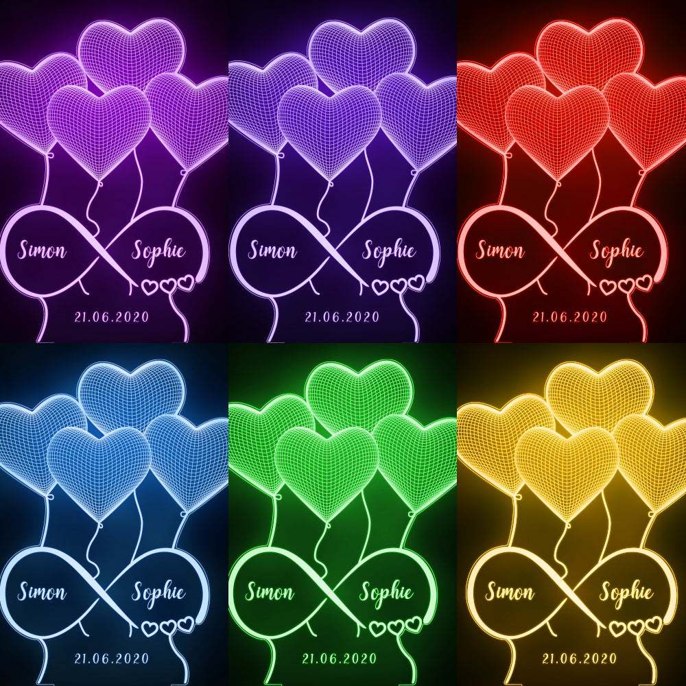 Lampada Illusion 3d Personalizzata Regalo Di San Valentino Per LeiLampada Personalizzata