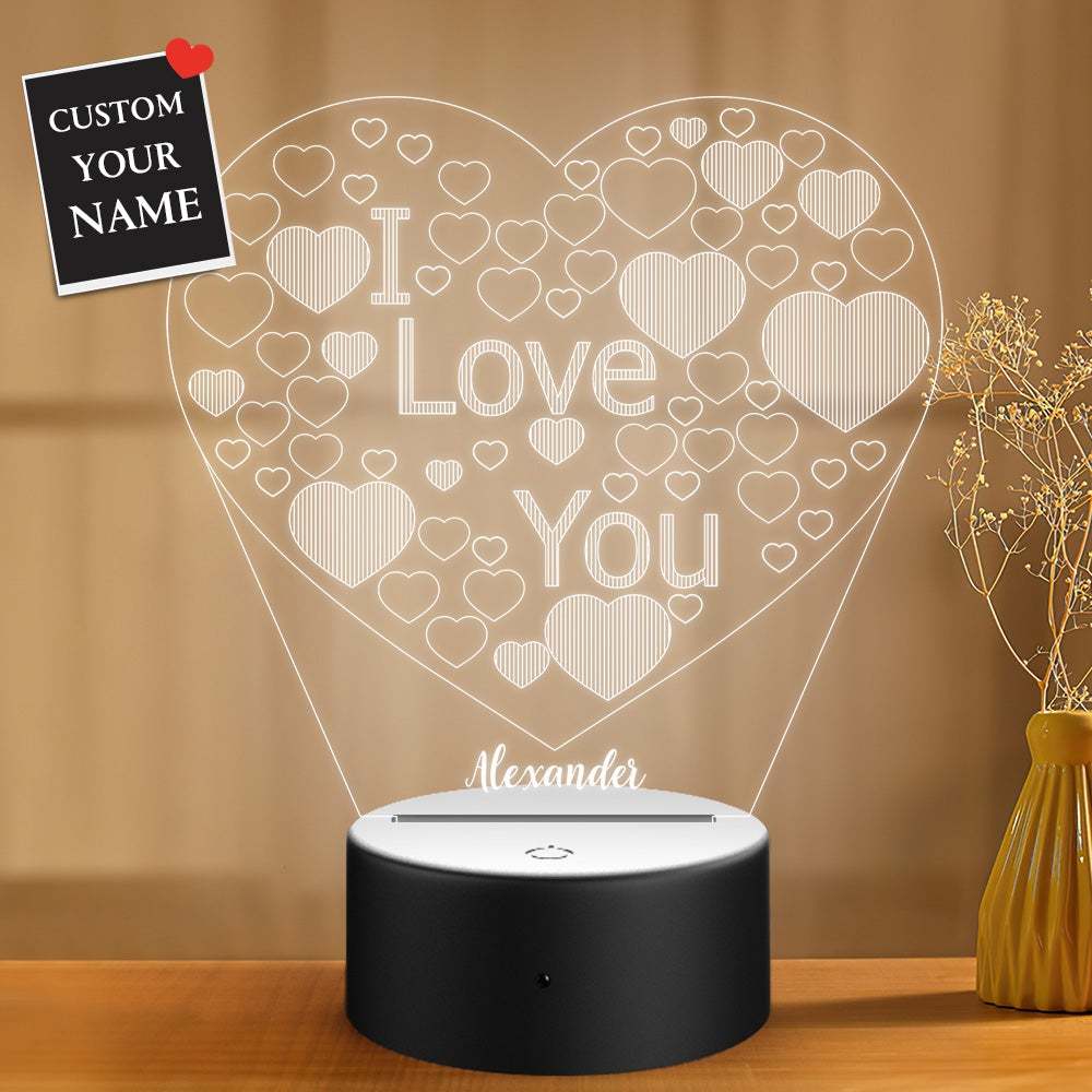 Custom Night Light with Heart-shape Gift for Boyfriend Girfriend Valentine's Day - soufeelitLampada Personalizzata