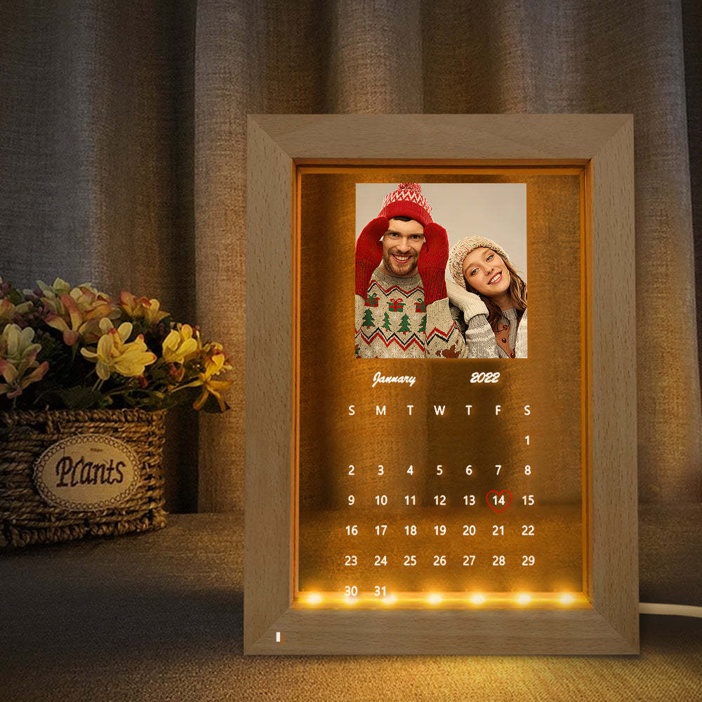 Calendario Fotografico Personalizzato Lampada A Led Cornice Personalizzata Regalo Per Luce Notturna - soufeelit