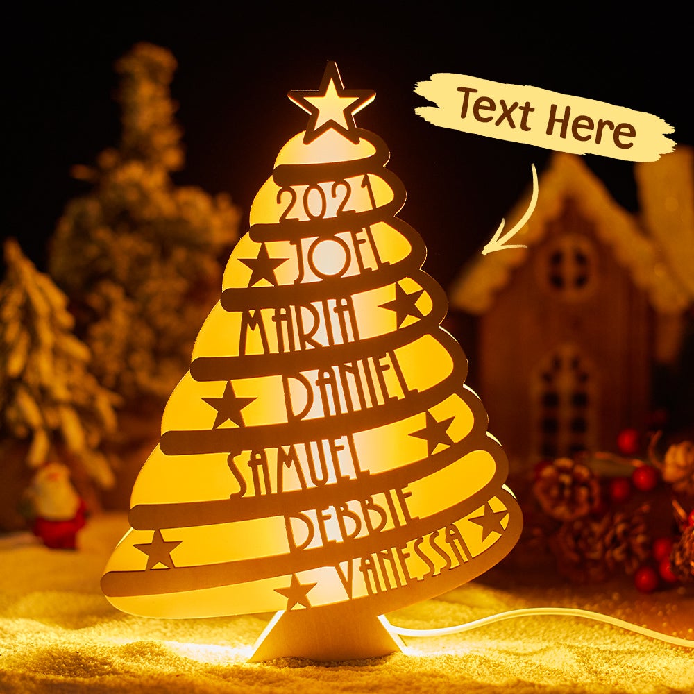 Nome Di Famiglia Inciso Personalizzato Albero Di Natale Decorazioni Uniche Per Regali Di Natale In FamigliaLampada Personalizzata