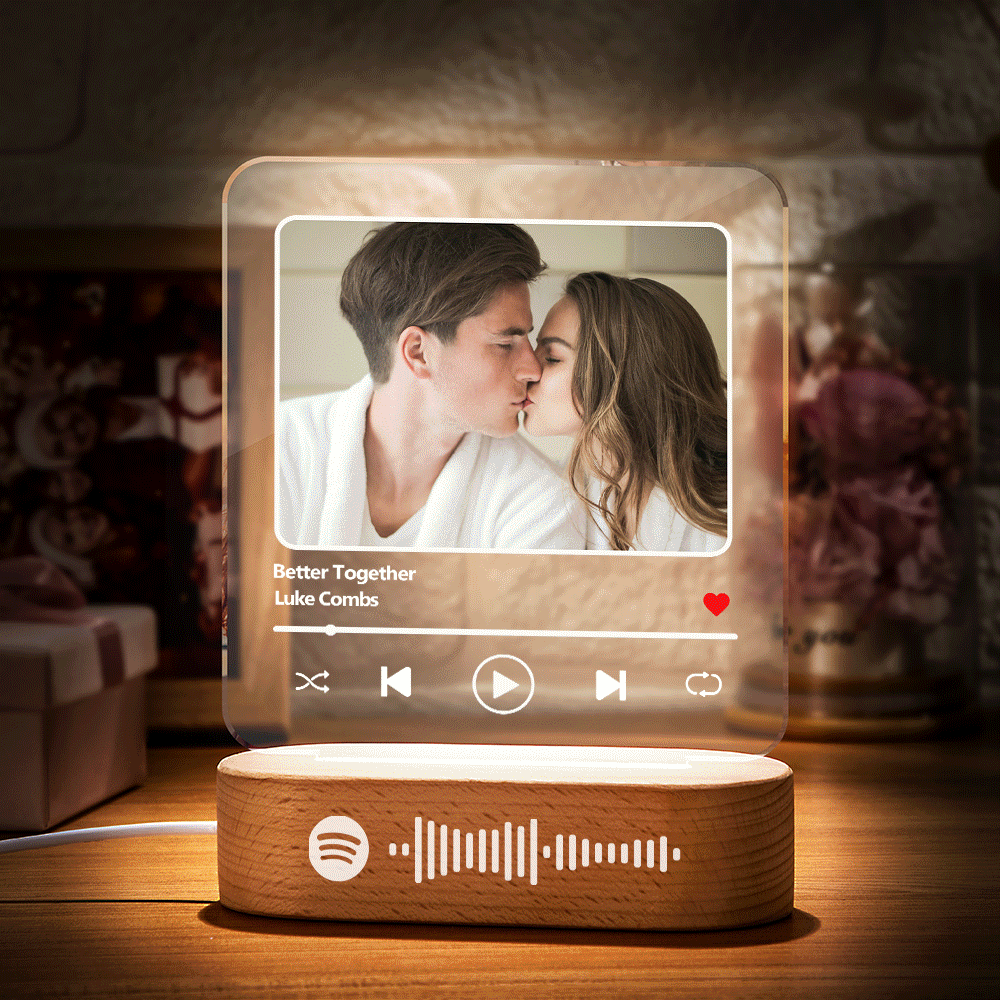 Lampada Con Codice Spotify Personalizzato Scansionabile Lampada Da Notte In  Acrilico Con Placca Musicale Lampada Personalizzata