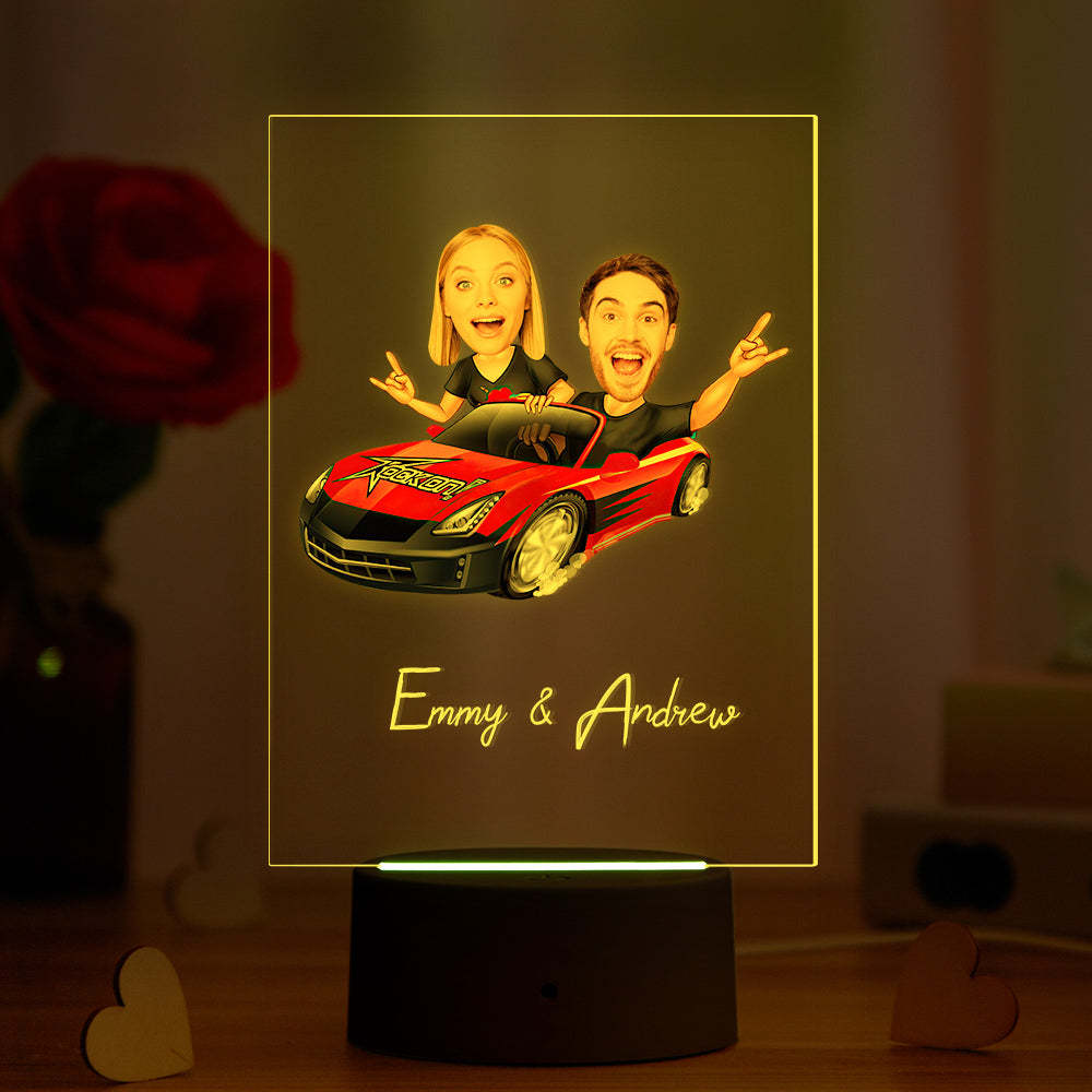 Nome E Foto Personalizzati Lampada Da Notte A Led Con Base In Legno Regalo Divertente Per Lei - soufeelitLampada Personalizzata