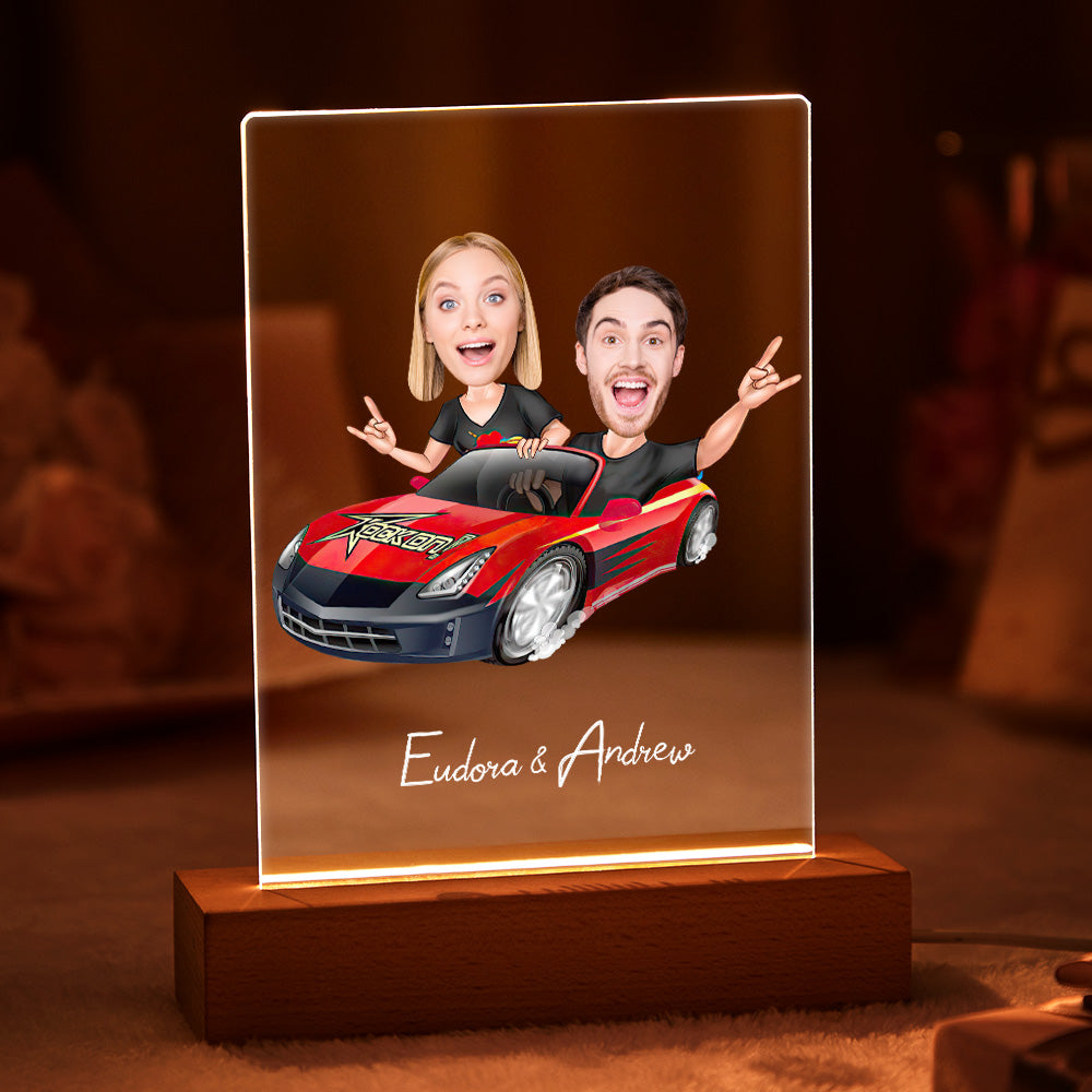 Nome E Foto Personalizzati Lampada Da Notte A Led Con Base In Legno Regalo Divertente Per Lei - soufeelitLampada Personalizzata