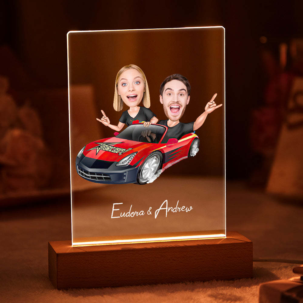 Nome E Foto Personalizzati Lampada Da Notte A Led Con Base In Legno Regalo Divertente Per Lei - soufeelitLampada Personalizzata
