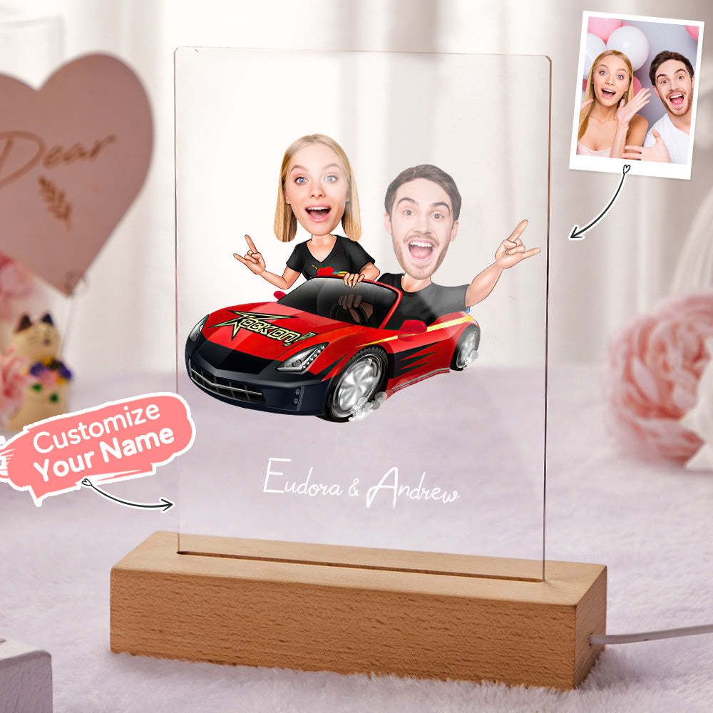 Nome E Foto Personalizzati Lampada Da Notte A Led Con Base In Legno Regalo Divertente Per Lei - soufeelitLampada Personalizzata