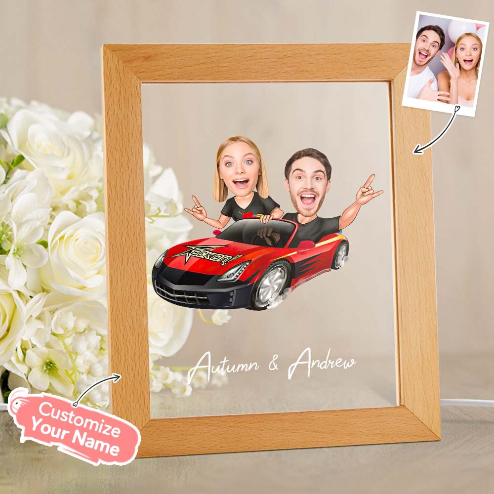 Nome E Foto Personalizzati Lampada Da Notte A Led Con Base In Legno Regalo Divertente Per Lei - soufeelitLampada Personalizzata