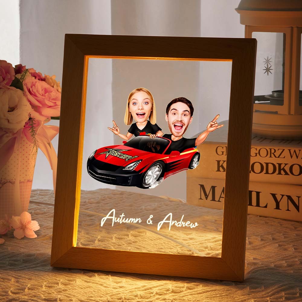 Nome E Foto Personalizzati Lampada Da Notte A Led Con Base In Legno Regalo Divertente Per Lei - soufeelitLampada Personalizzata