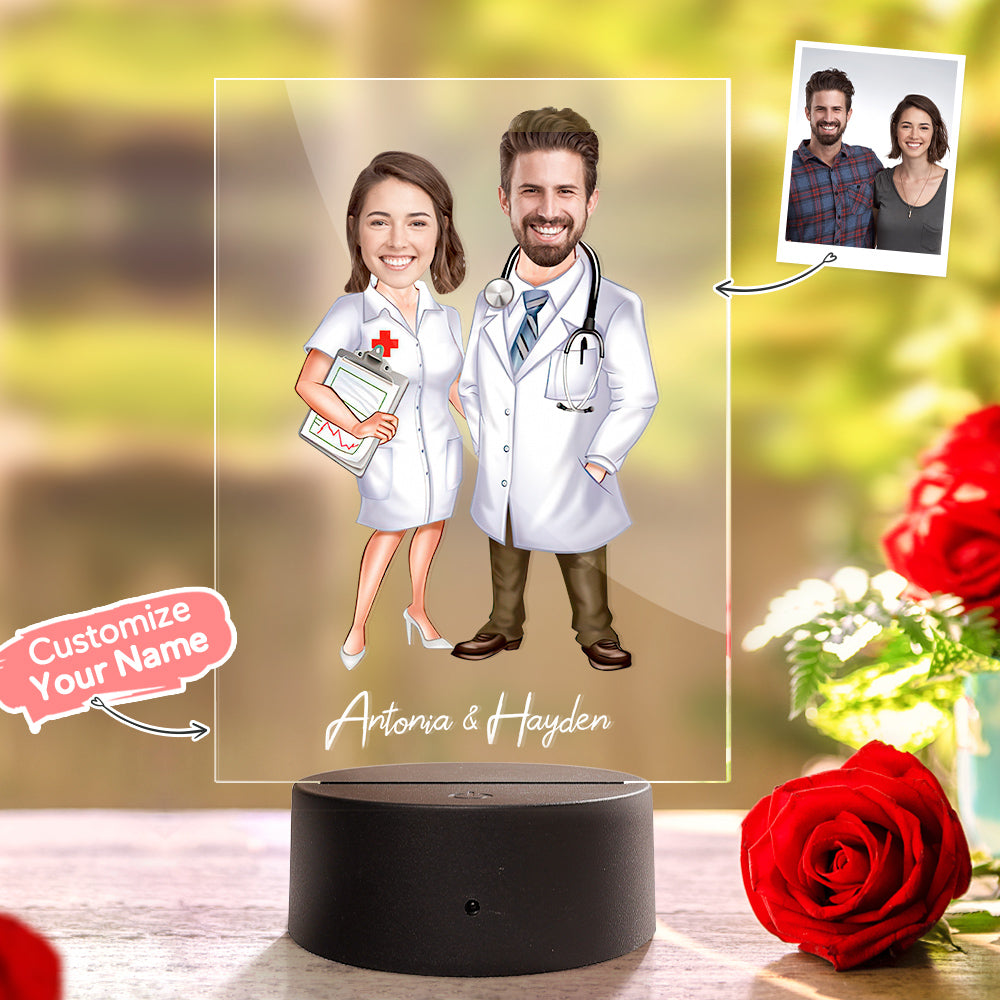 Nome Personalizzato E Foto Lampada Da Notte A Led Con Base In Legno Lampada In Acrilico Personalizzata - soufeelitLampada Personalizzata