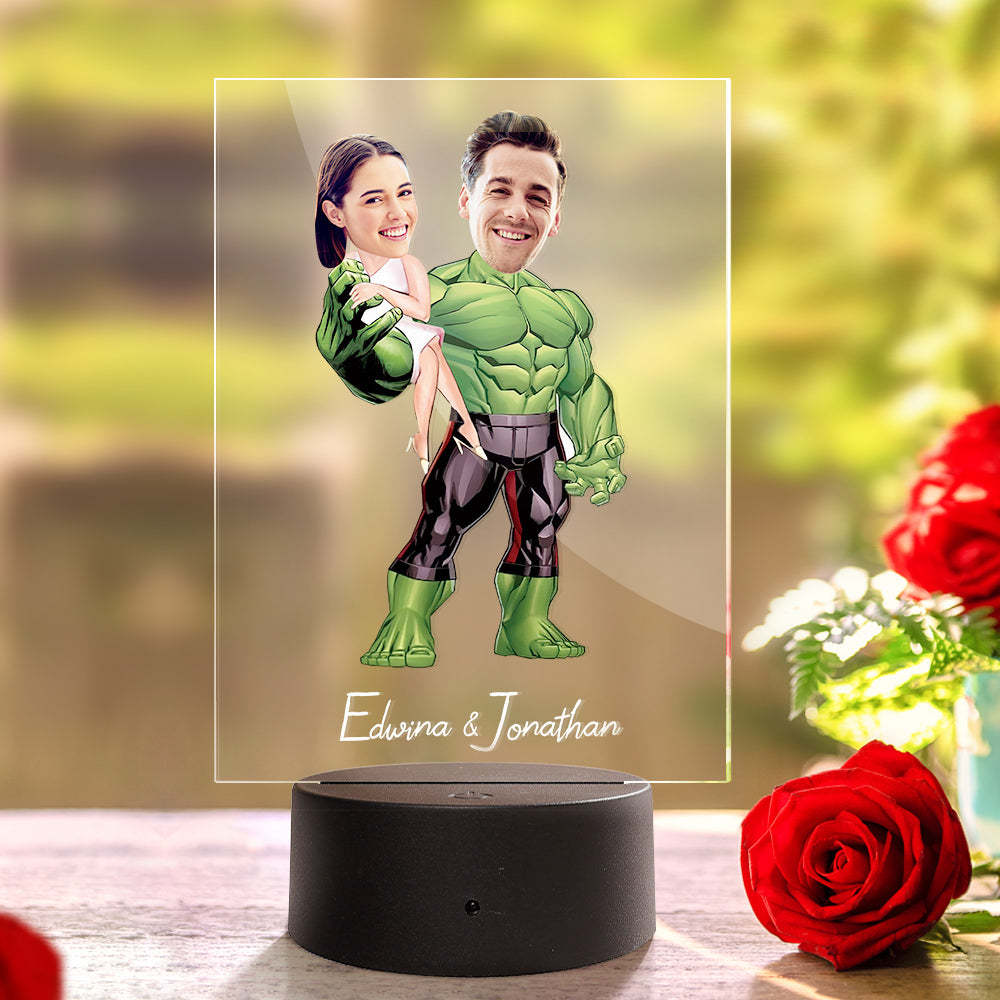 Lampada Da Notte A Led Personalizzata Con Nome E Foto Lampada In Acrilico Personalizzata Con Base In Legno - soufeelit