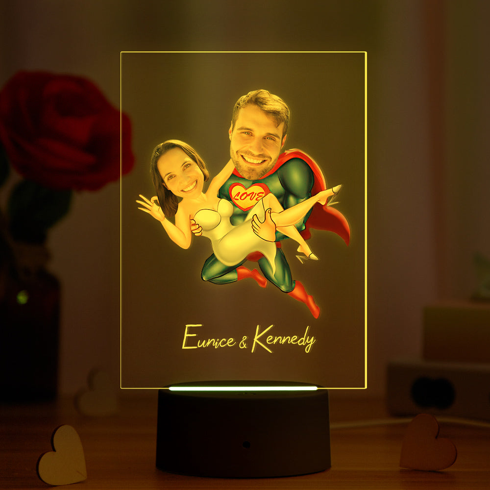 Luce Notturna A Led Personalizzata Con Nome E Foto Lampada In Acrilico Personalizzata A Sette Colori - soufeelit