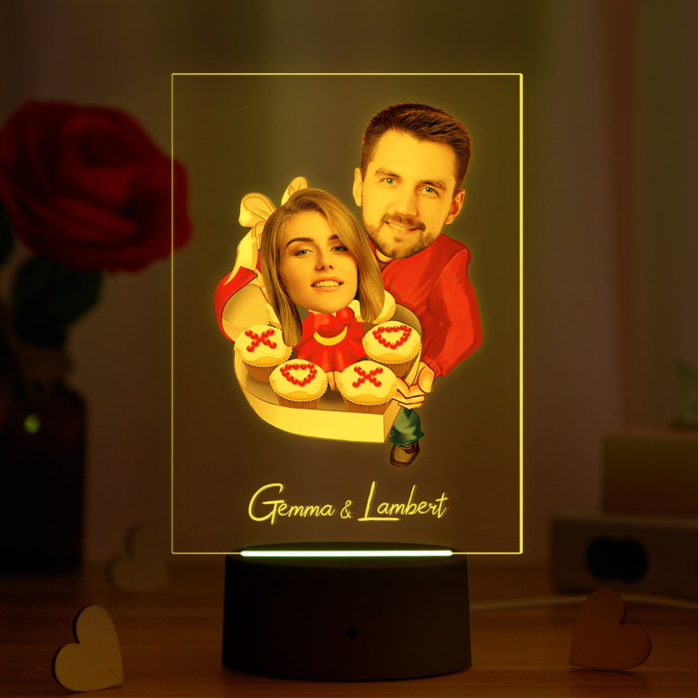 Lampada Acrilica Personalizzata Nome Personalizzato E Foto Sette Colori Regalo Divertente Per Lei - soufeelitLampada Personalizzata
