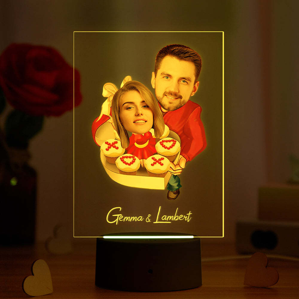 Lampada Acrilica Personalizzata Nome Personalizzato E Foto Sette Colori Regalo Divertente Per Lei - soufeelitLampada Personalizzata