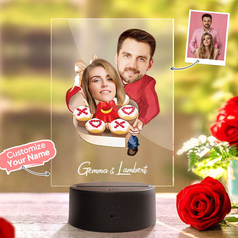 Lampada Acrilica Personalizzata Nome Personalizzato E Foto Sette Colori Regalo Divertente Per Lei - soufeelitLampada Personalizzata