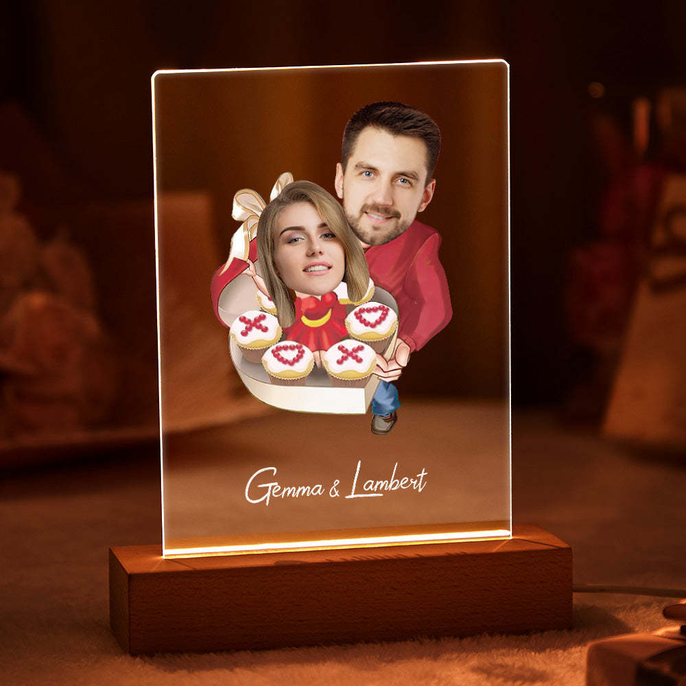 Lampada Acrilica Personalizzata Nome Personalizzato E Foto Sette Colori Regalo Divertente Per Lei - soufeelitLampada Personalizzata