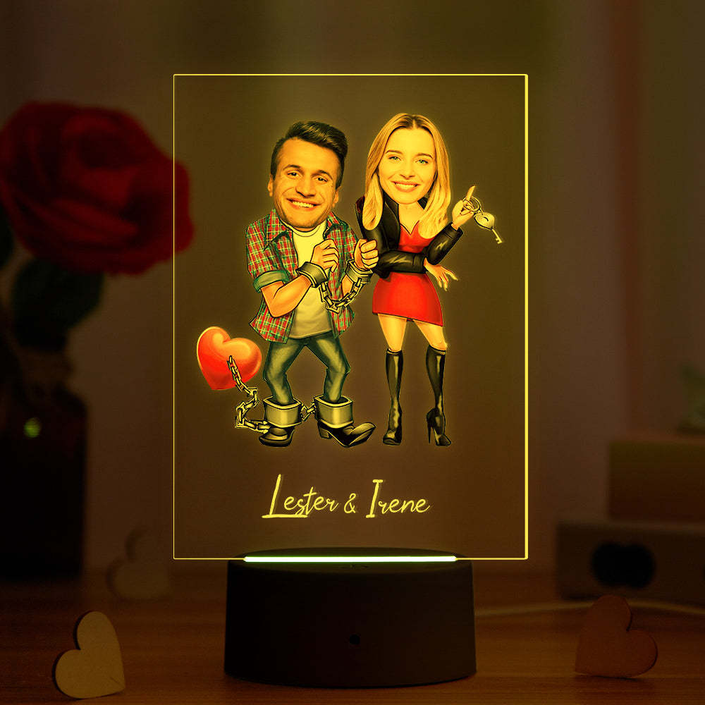 Lampada Acrilica Personalizzata Nome Personalizzato E Foto Luce Notturna Sette Colori - soufeelitLampada Personalizzata