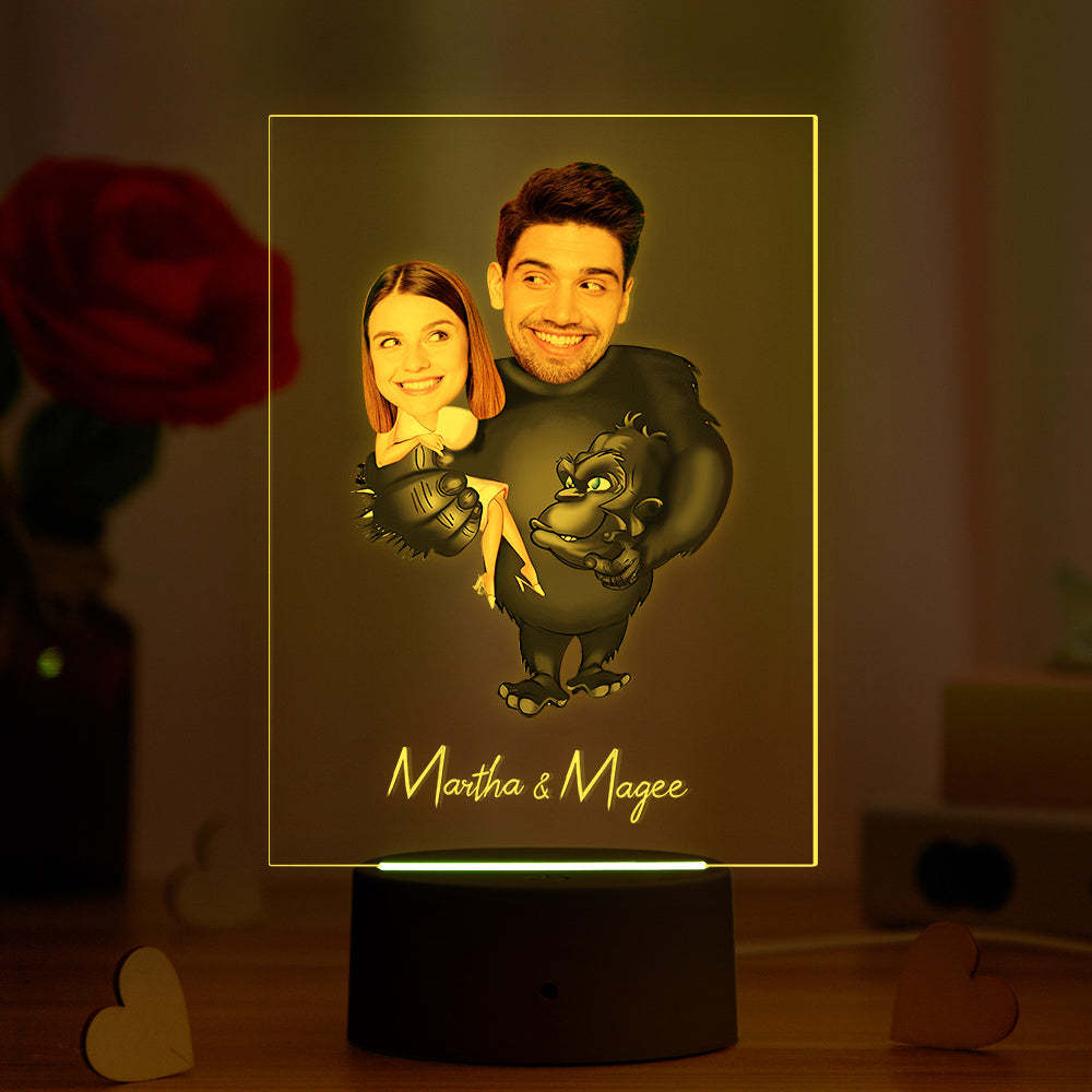 Lampada Acrilica Personalizzata Sette Colori Nome Personalizzato E Foto Regalo Divertente Per Lei - soufeelitLampada Personalizzata