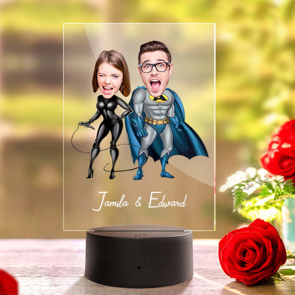 Nome Di Coppia Personalizzato E Lampada A Led In Acrilico Con Foto Sette Colori - soufeelitLampada Personalizzata