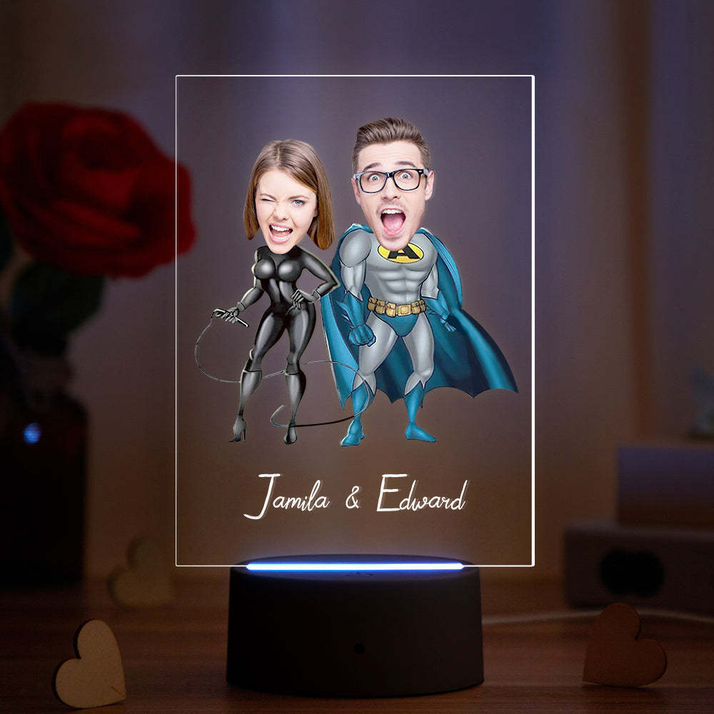 Nome Di Coppia Personalizzato E Lampada A Led In Acrilico Con Foto Sette Colori - soufeelitLampada Personalizzata
